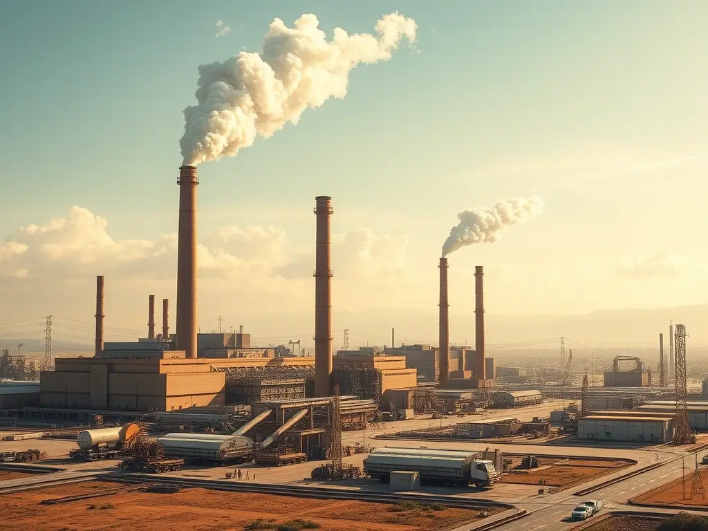 A large industrial complex in Syria, showcasing manufacturing and production activities, emphasizing innovation and efficiency.